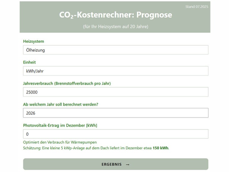 Der Grüne CO2-Kostenrechner